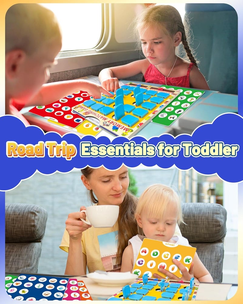 Walenty Store Matching Memory Game for Kids Ages 3-5 4-8, Board Games for 4-6, Car Airplane Camping Travel Toys Games Activities for 3-5 4-8, Toddler Kid Road Trip Essentials, Birthday Gifts for Kids Boys Girls - Image 2